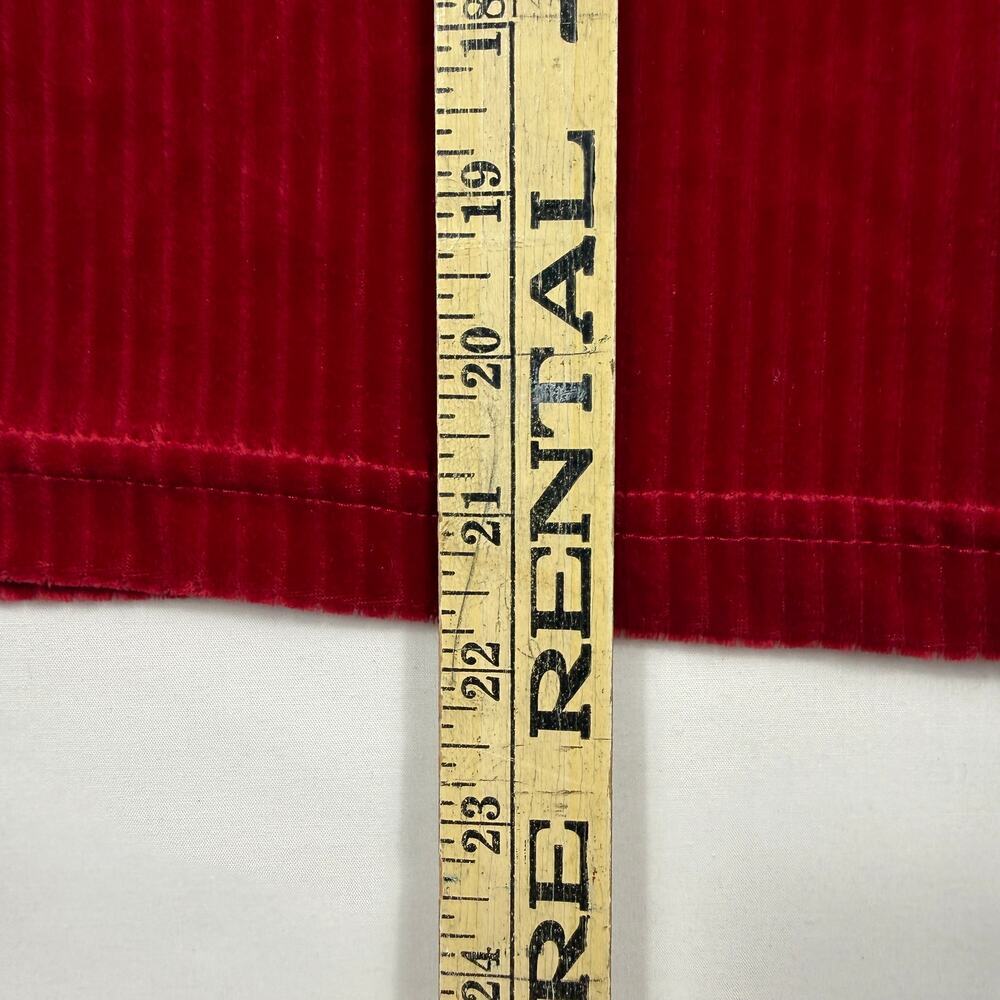 California Concept VTG 90 US Made Red M velvet High Neck Party short sleeve Top - Picture 8 of 10